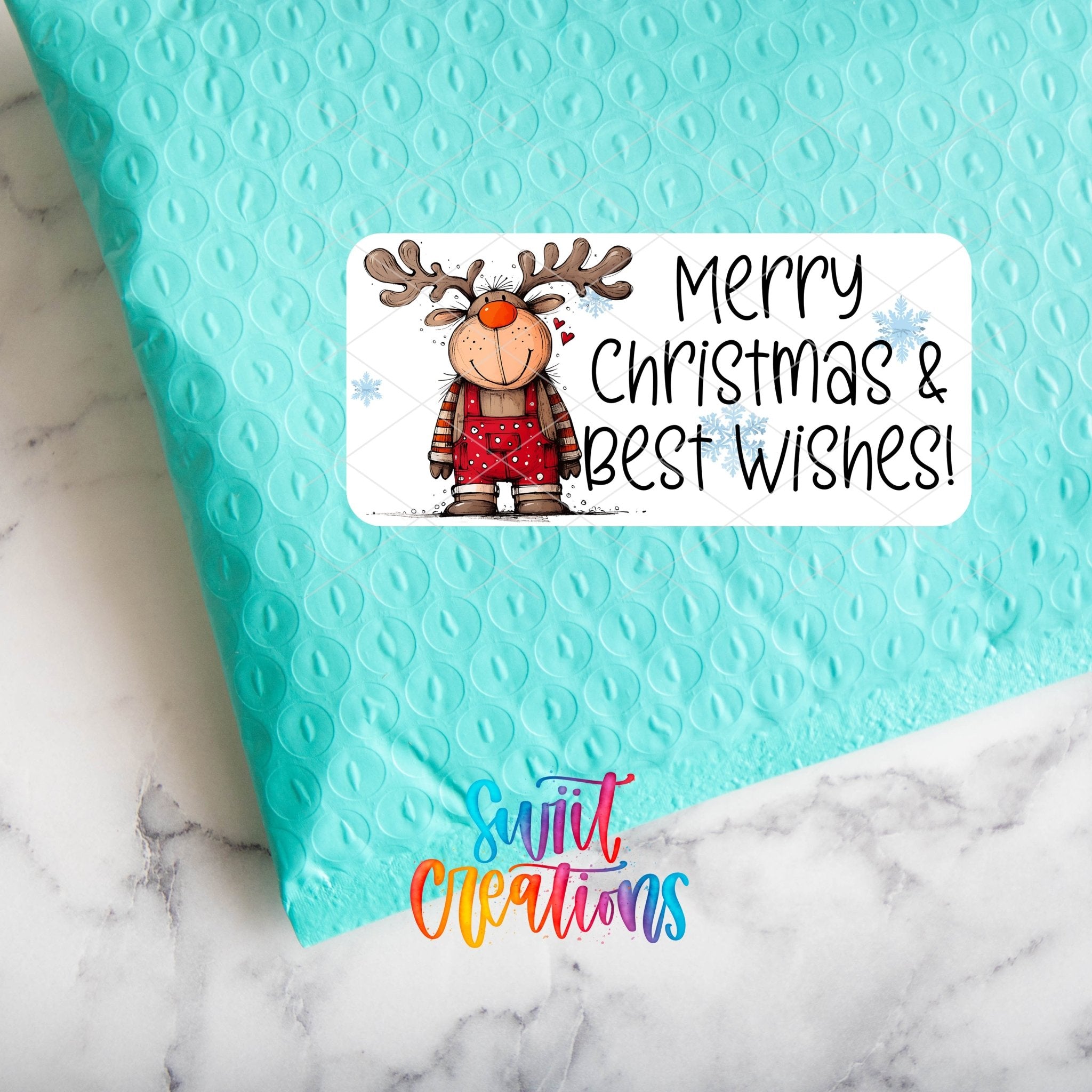 Merry Christmas Reindeer Sticker | SB50 - Swiit Creations