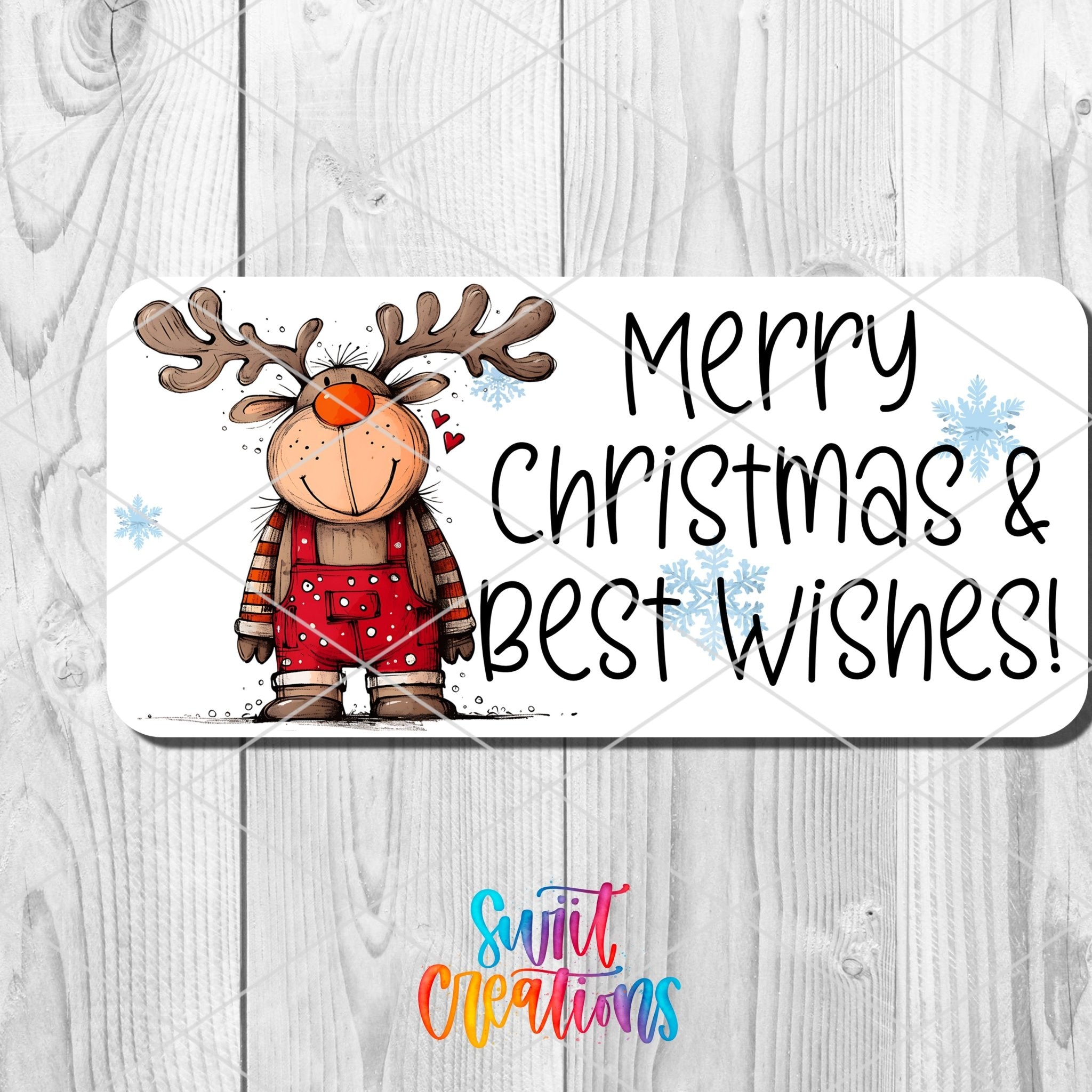 Merry Christmas Reindeer Sticker | SB50 - Swiit Creations