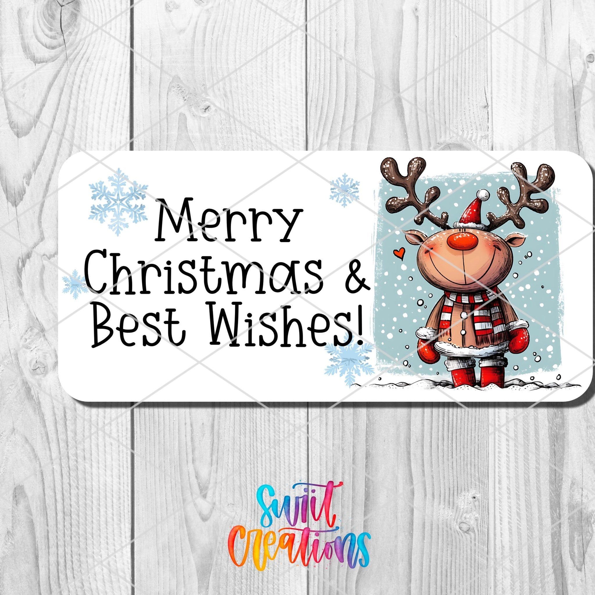 Merry Christmas Reindeer Sticker | SB52 - Swiit Creations