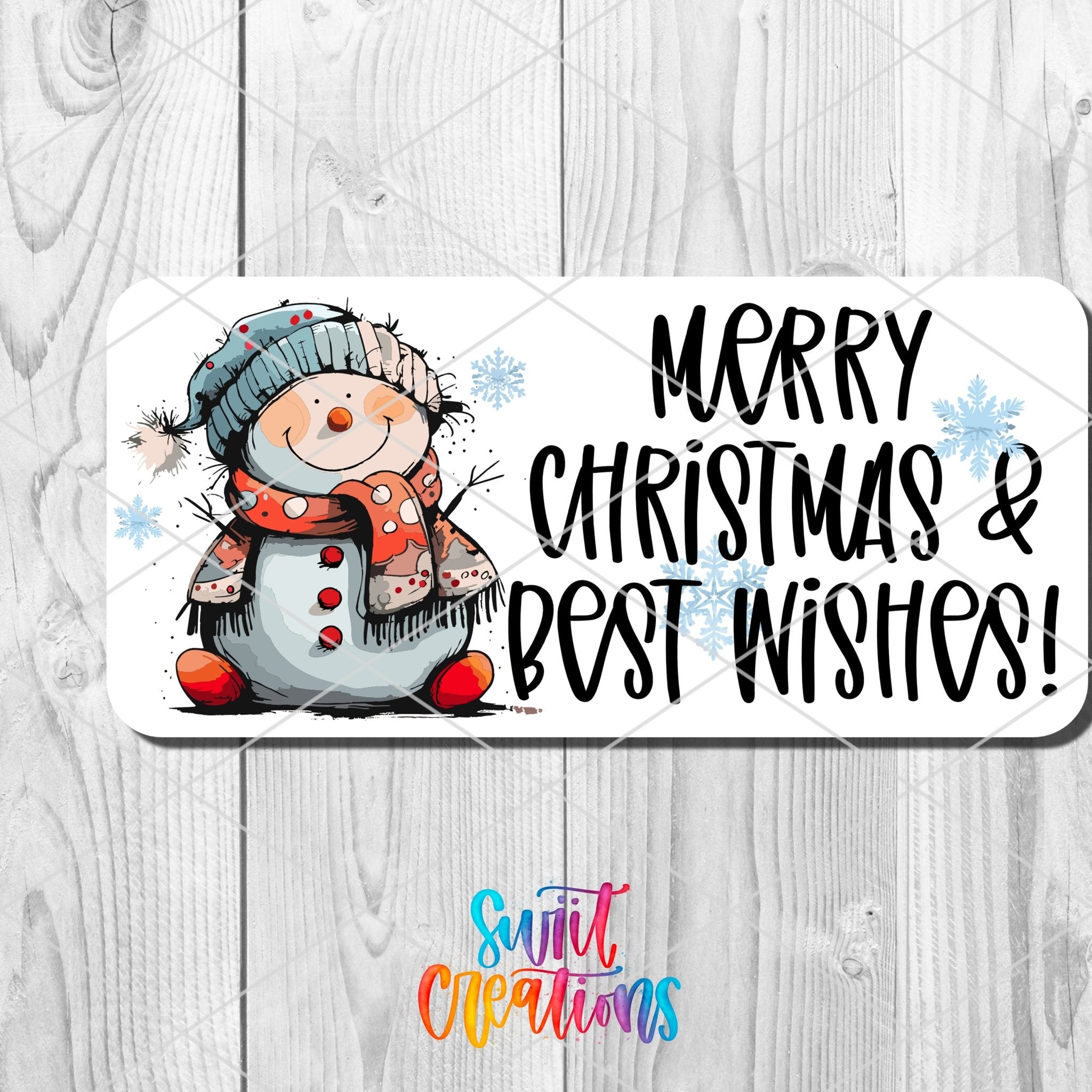 Merry Christmas Snowman Sticker | SB49 - Swiit Creations