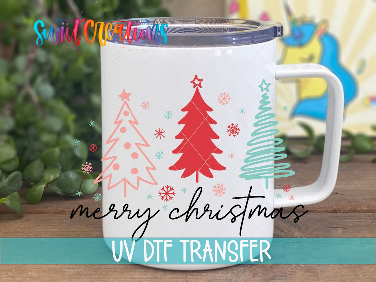 Merry Christmas Trees UV DTF Decal | UV1149 - Swiit Creations