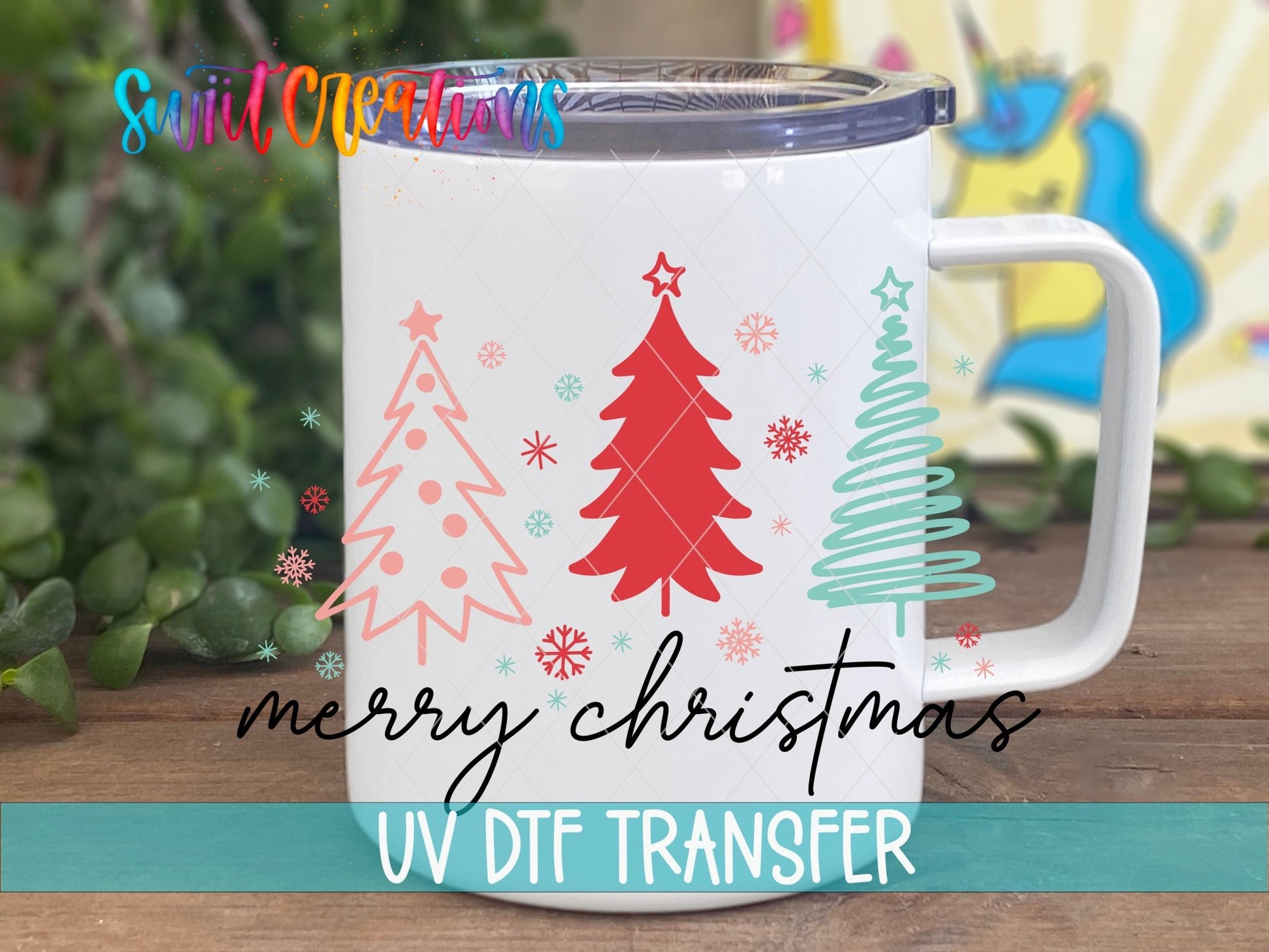 Merry Christmas Trees UV DTF Decal | UV1149 - Swiit Creations