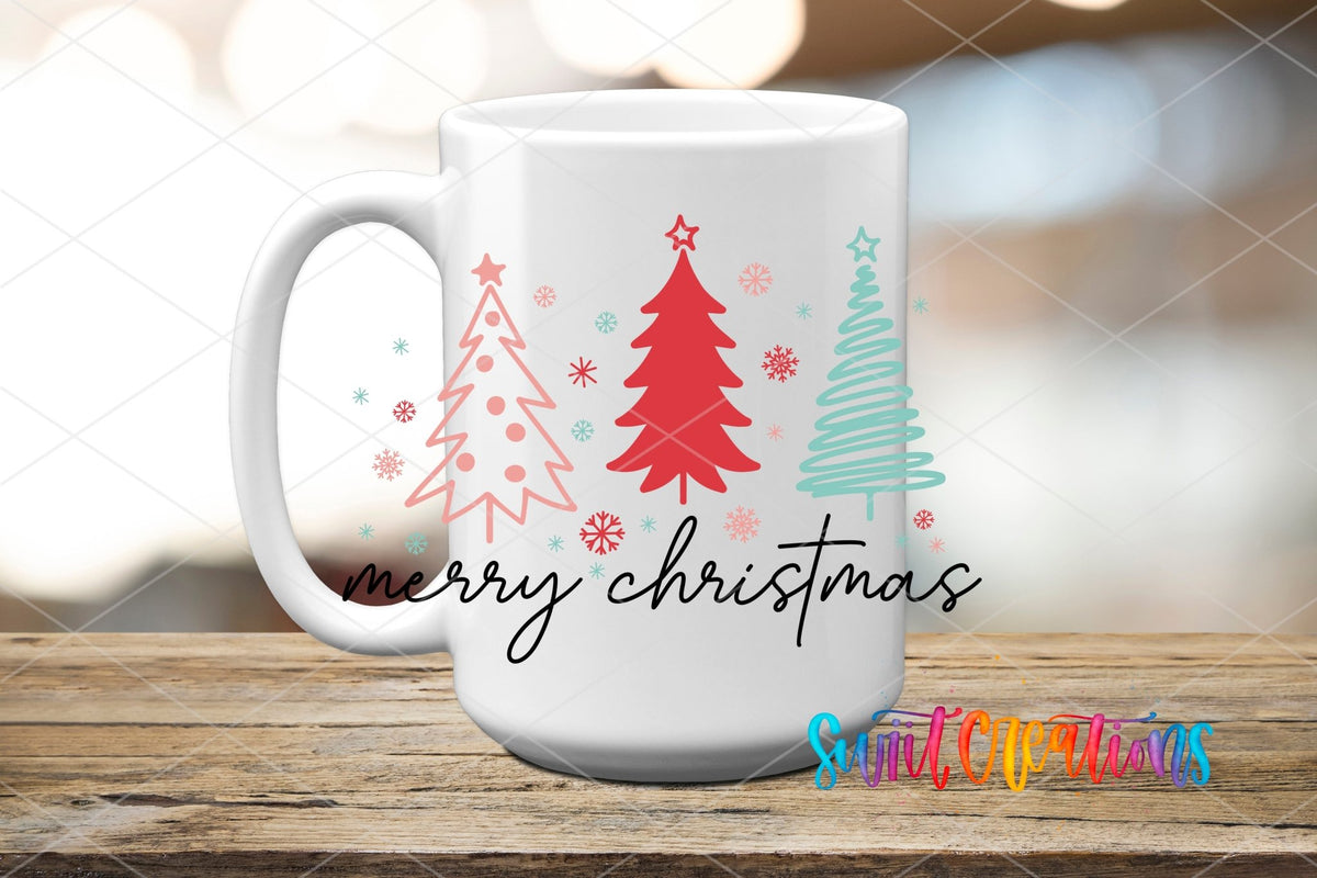 Merry Christmas Trees UV DTF Decal | UV1149 - Swiit Creations