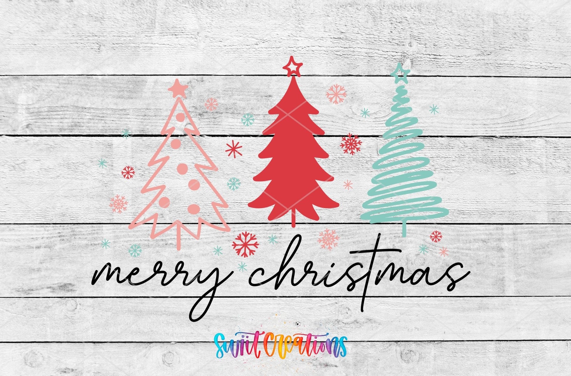 Merry Christmas Trees UV DTF Decal | UV1149 - Swiit Creations