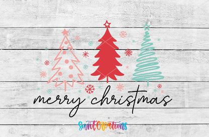 Merry Christmas Trees UV DTF Decal | UV1149 - Swiit Creations
