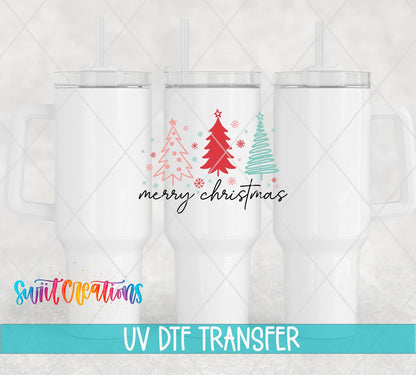 Merry Christmas Trees UV DTF Decal | UV1149 - Swiit Creations