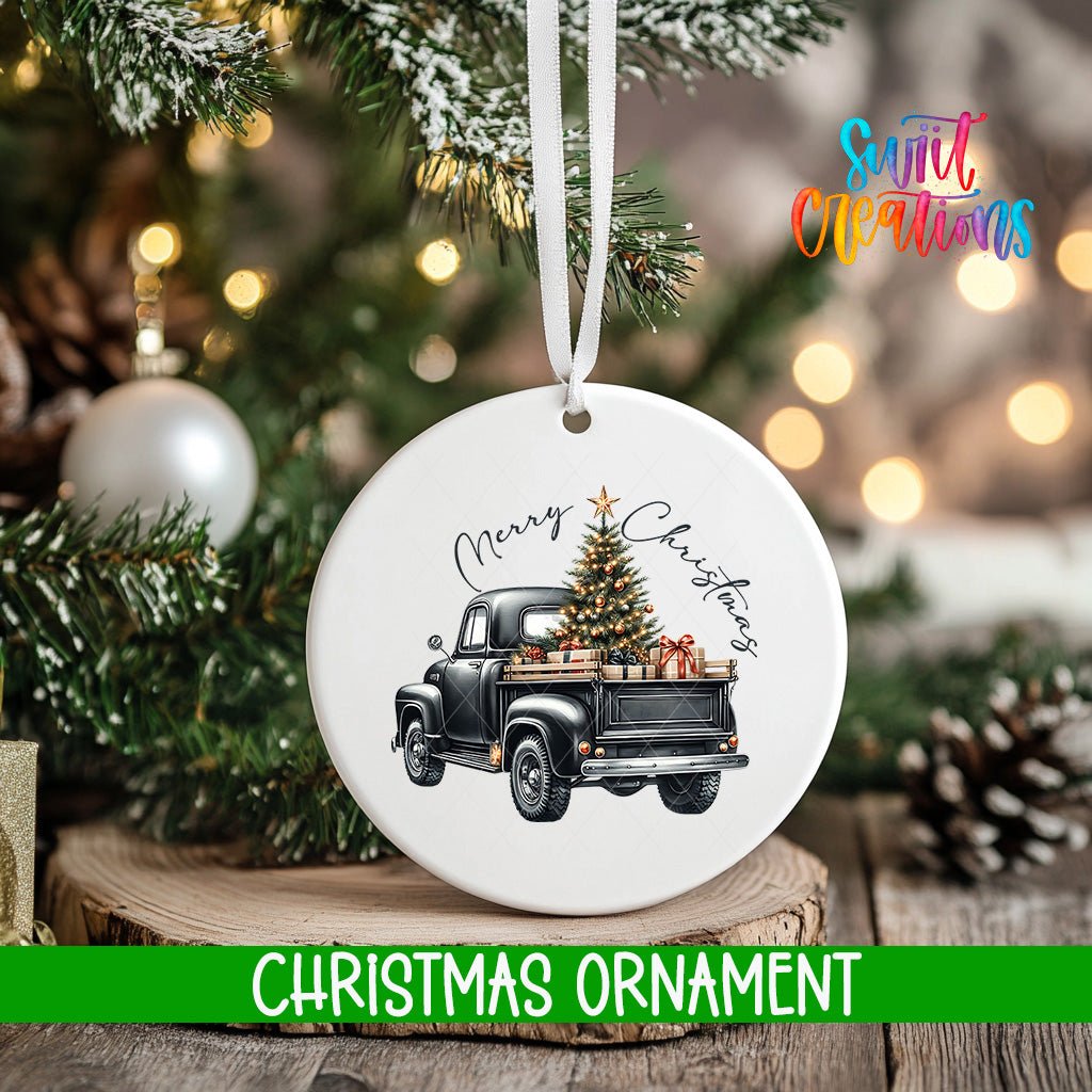 Merry Christmas Truck Ornament | Holiday Ornament | Vintage Pickup Tree Keepsake Gift | O1320 - Swiit Creations