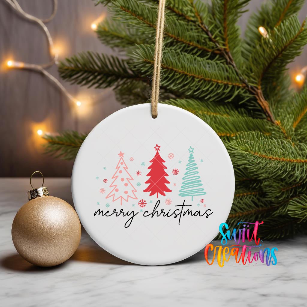 Merry Christmas UV DTF Ornament Transfer | O-1149 - Swiit Creations