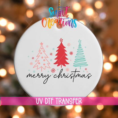 Merry Christmas UV DTF Ornament Transfer | O-1149 - Swiit Creations