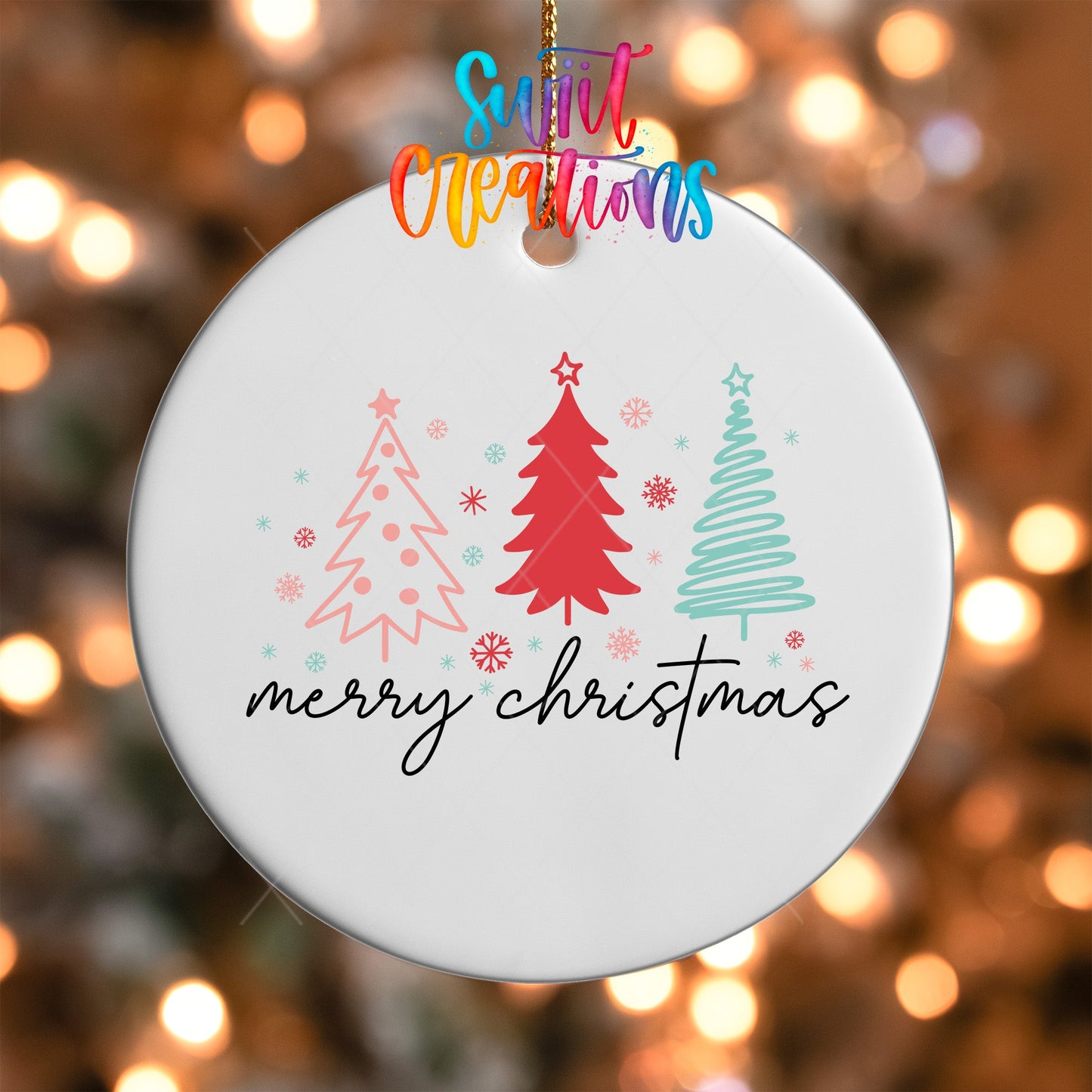 Merry Christmas UV DTF Ornament Transfer | O-1149 - Swiit Creations