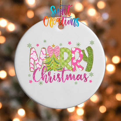 Merry Christmas UV Dtf Ornament Transfer | O-1215 - Swiit Creations