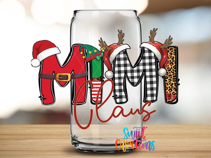 Mimi Claus Christmas UV DTF Cup Decal | UV1224 - Swiit Creations