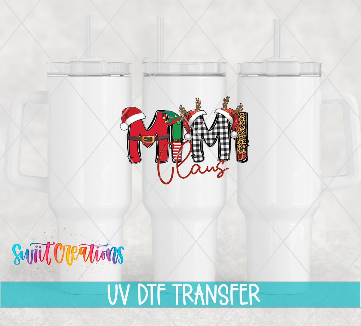 Mimi Claus Christmas UV DTF Cup Decal | UV1224 - Swiit Creations