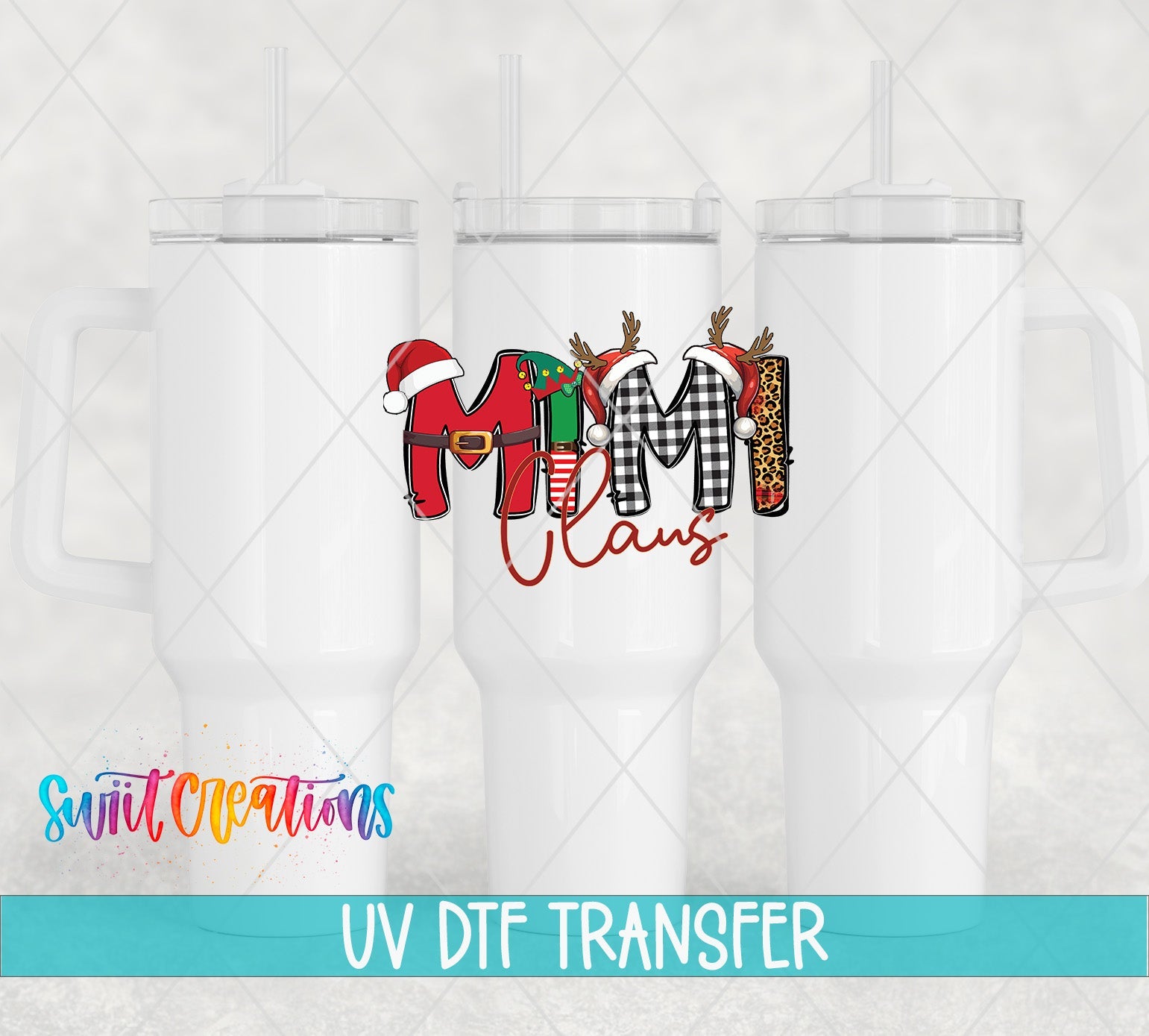 Mimi Claus Christmas UV DTF Cup Decal | UV1224 - Swiit Creations