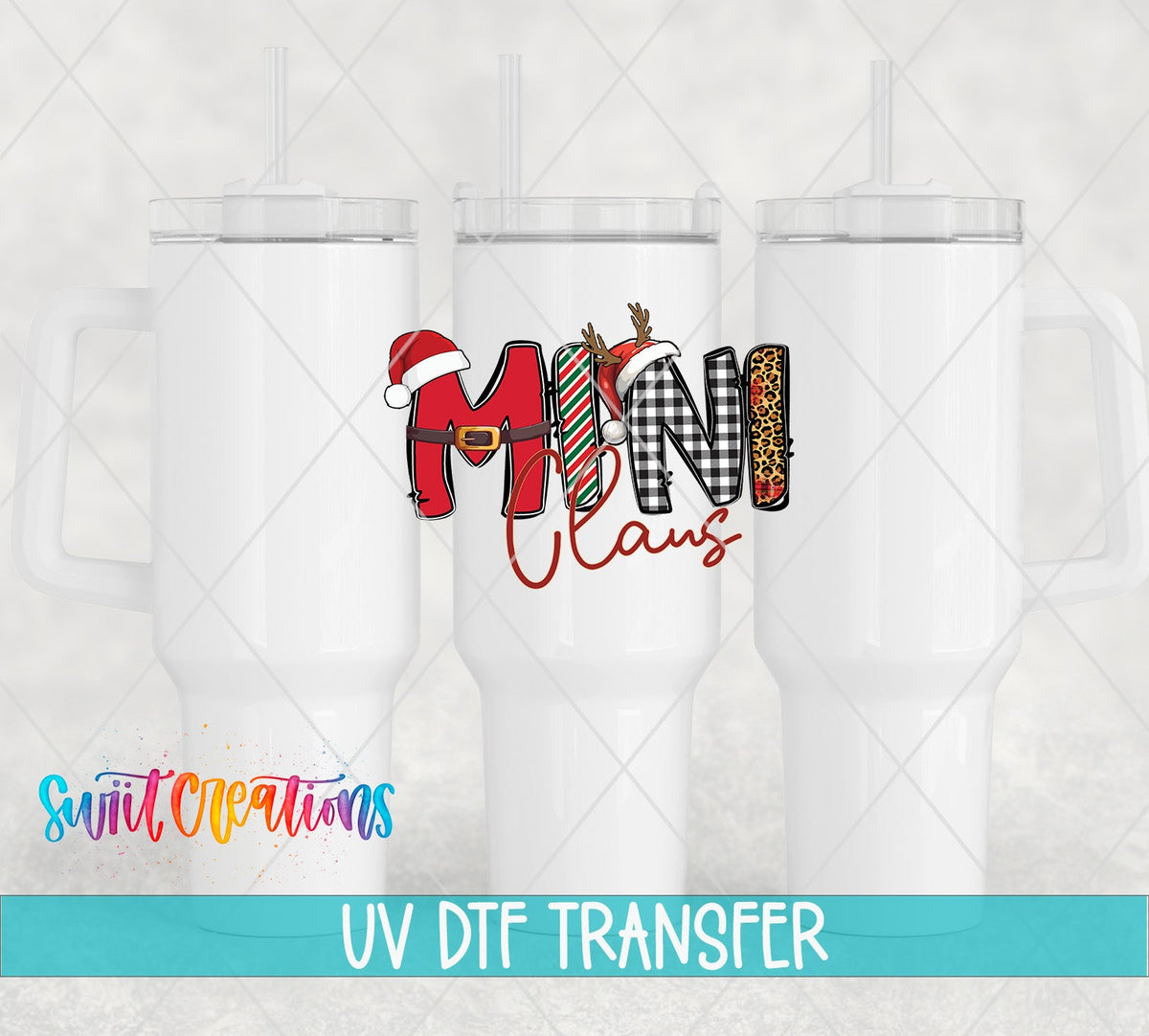Mini Claus Christmas UV DTF Cup Decal | UV1228 - Swiit Creations