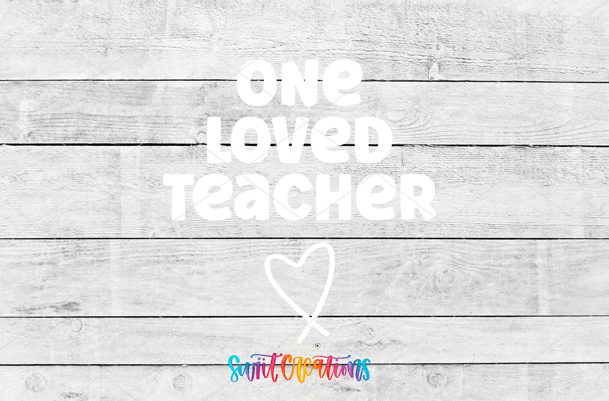 One Loved Teacher motel keychain UV DTF transfer artwork preview by Swiit Creations