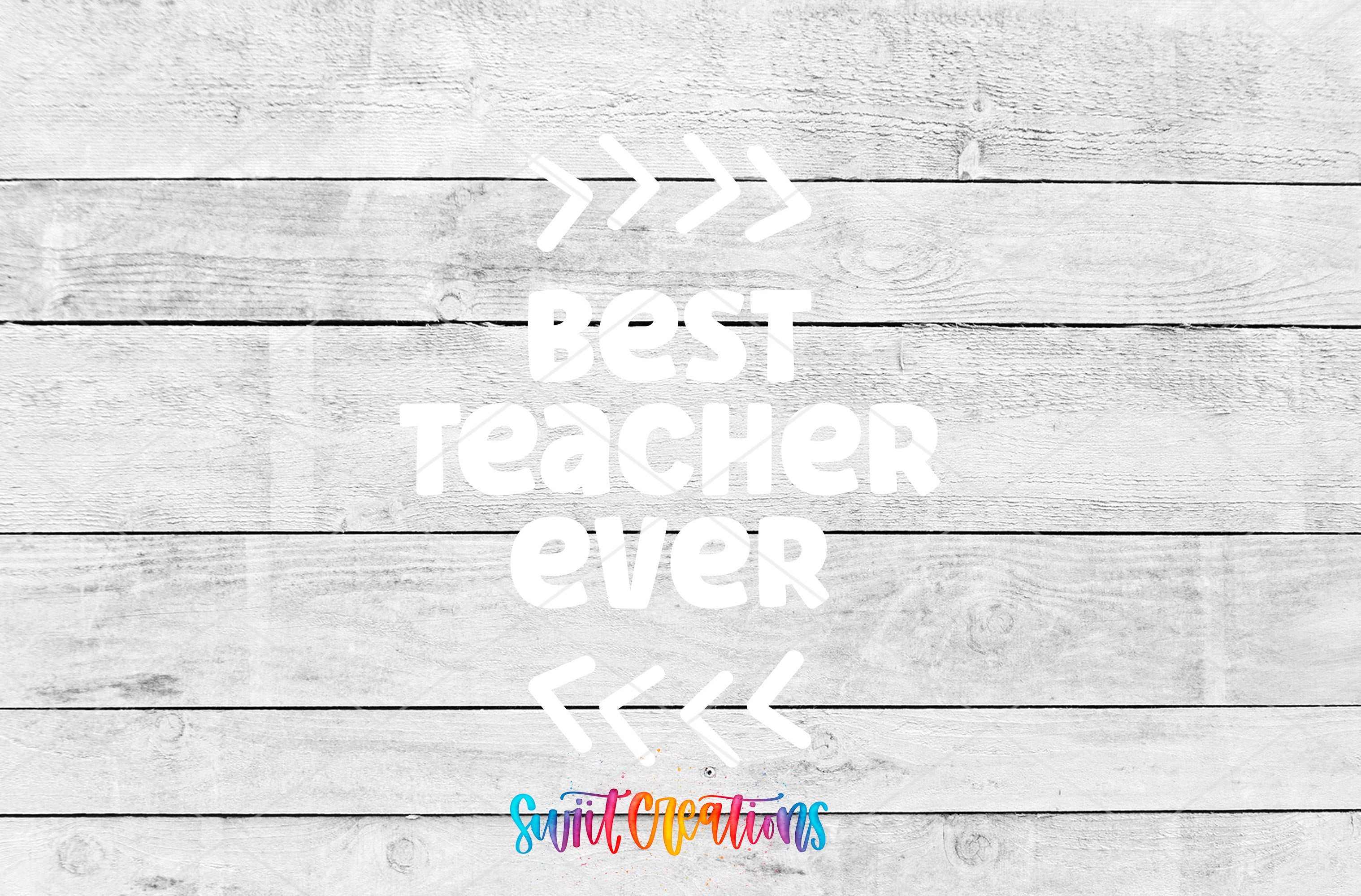 Best Teacher Ever motel keychain UV DTF transfer artwork preview by Swiit Creations