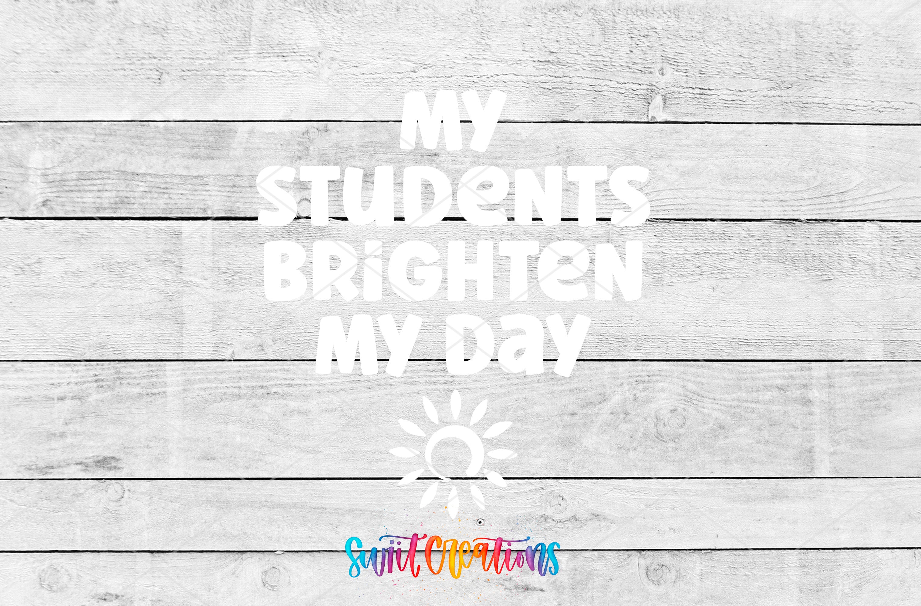 My Students Brighten My Day motel keychain UV DTF transfer artwork preview by Swiit Creations