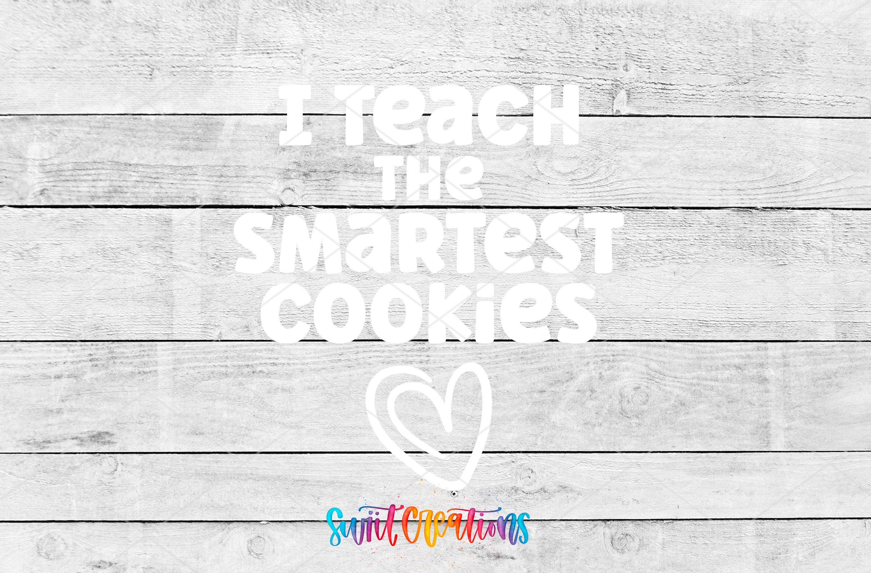I Teach the Smartest Cookies motel keychain UV DTF transfer artwork preview by Swiit Creations