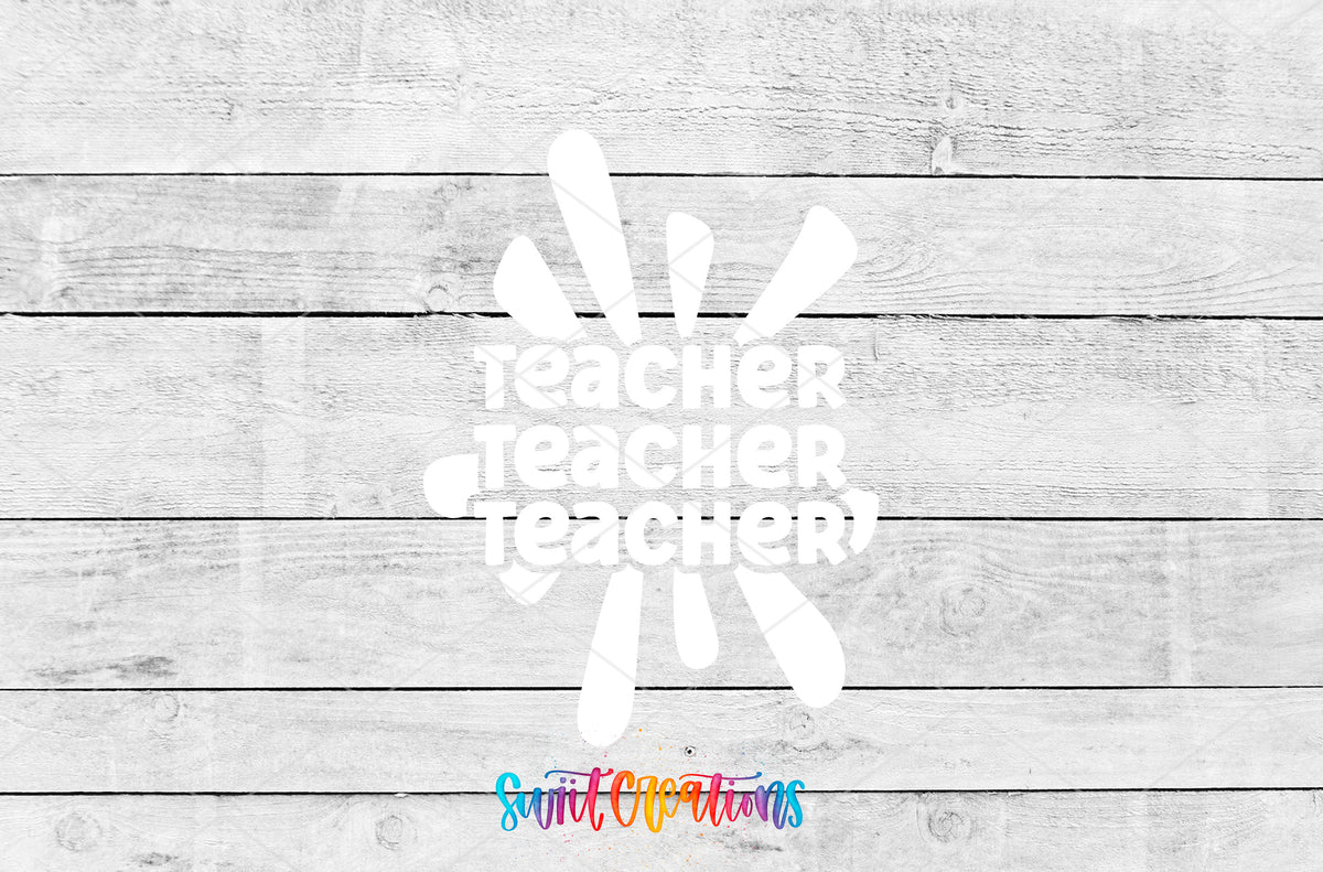 Teacher Teacher Teacher motel keychain UV DTF transfer artwork preview by Swiit Creations