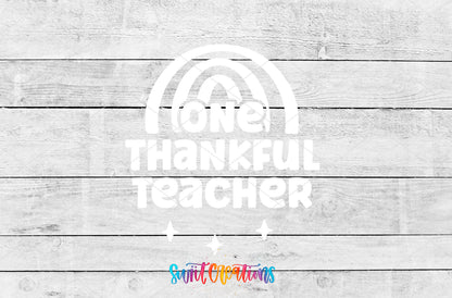 One Thankful Teacher motel keychain UV DTF transfer artwork preview by Swiit Creations
