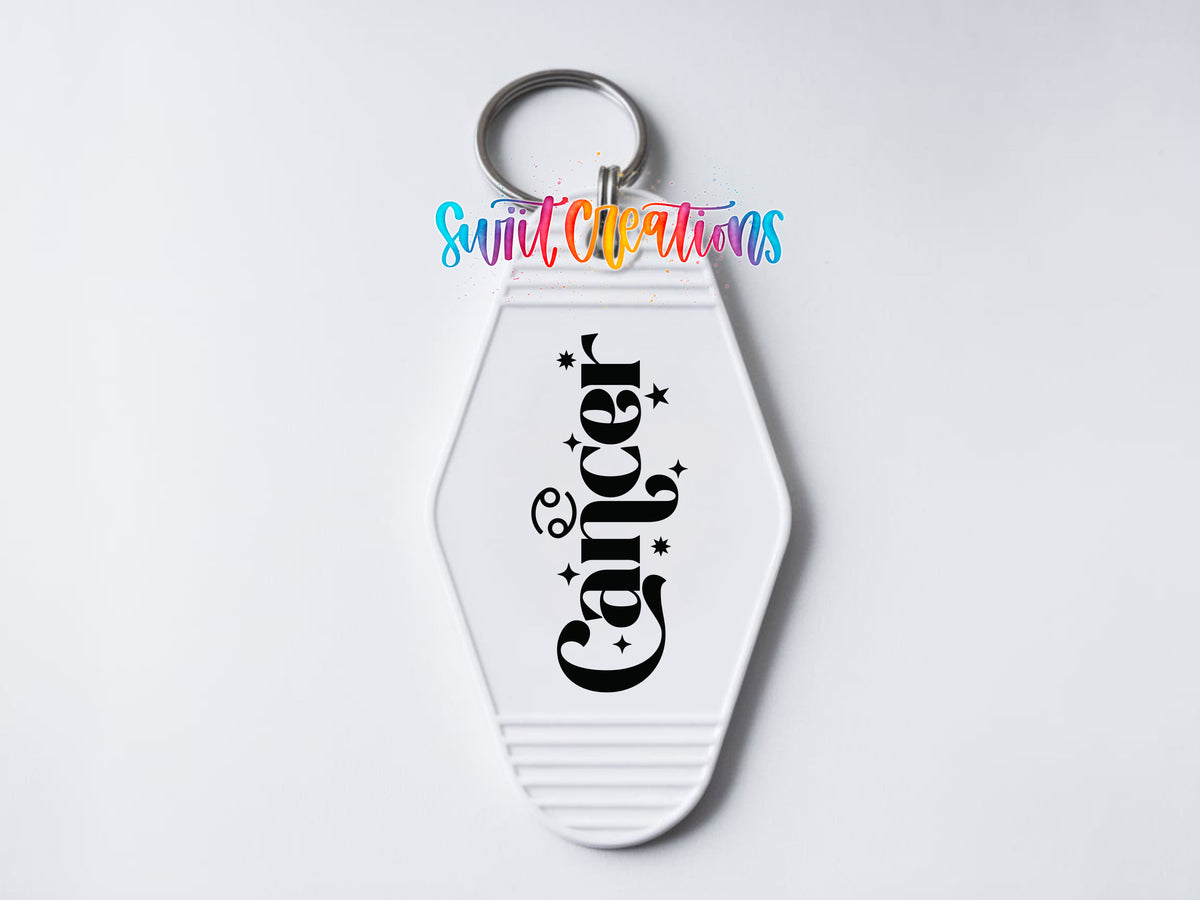 Cancer motel keychain UV DTF transfer clean keychain mockup by Swiit Creations