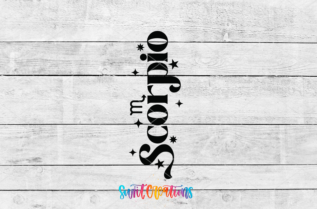 Scorpio motel keychain UV DTF transfer artwork preview by Swiit Creations