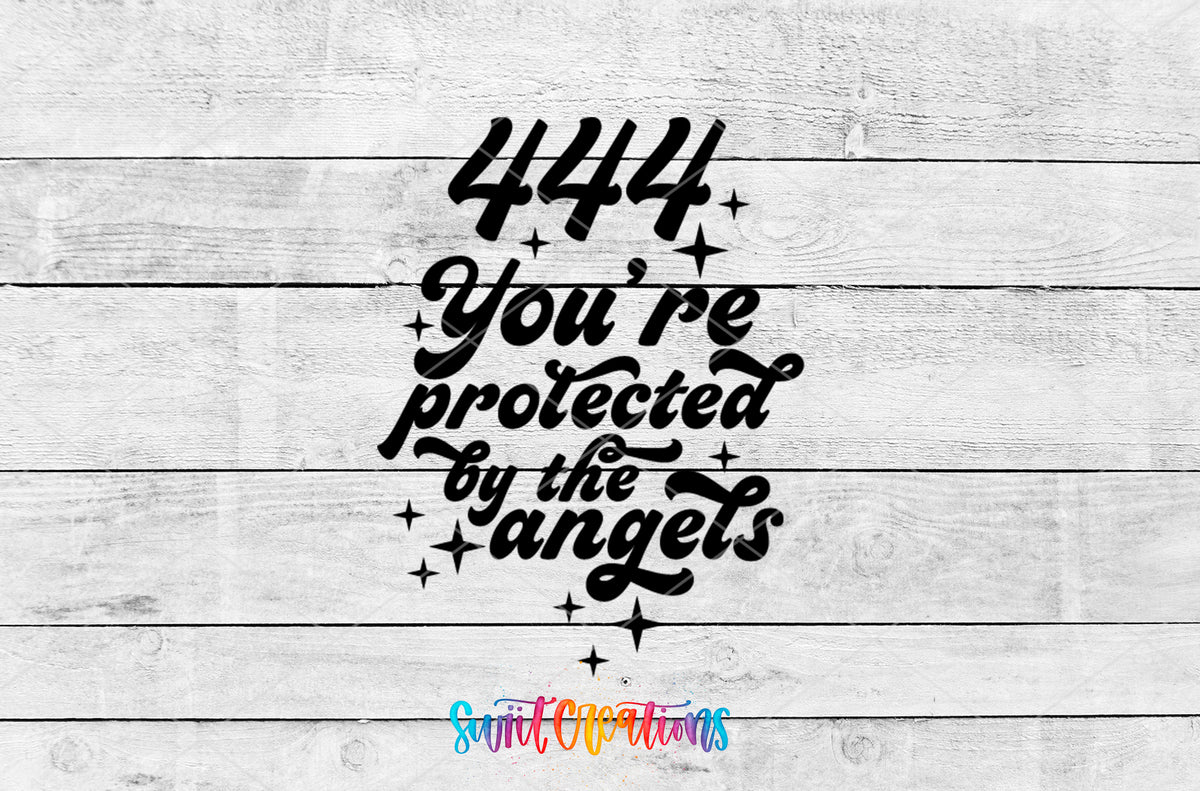 444 You’re Protected by the Angels motel keychain UV DTF transfer artwork preview by Swiit Creations