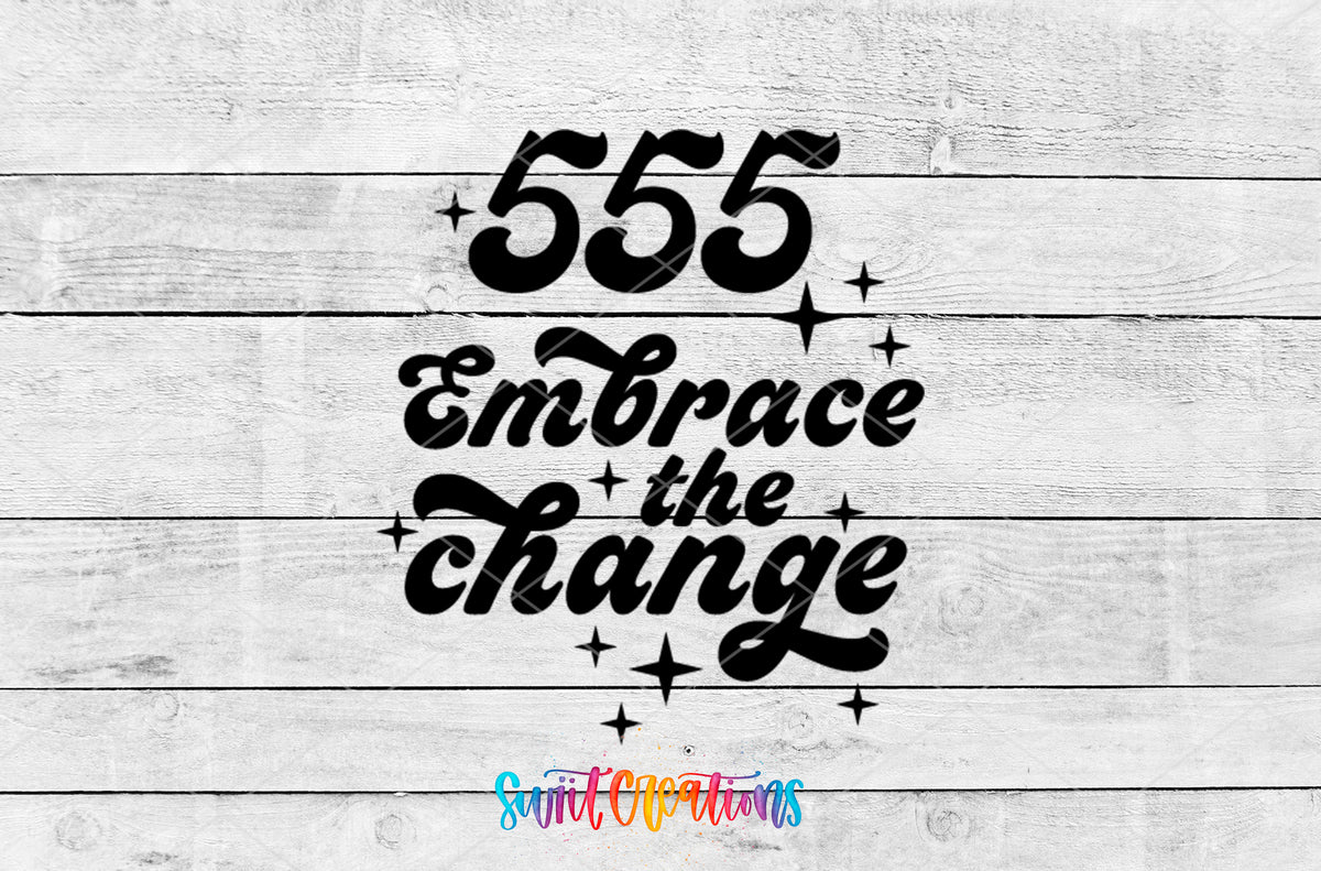 555 Embrace the Change motel keychain UV DTF transfer artwork preview by Swiit Creations