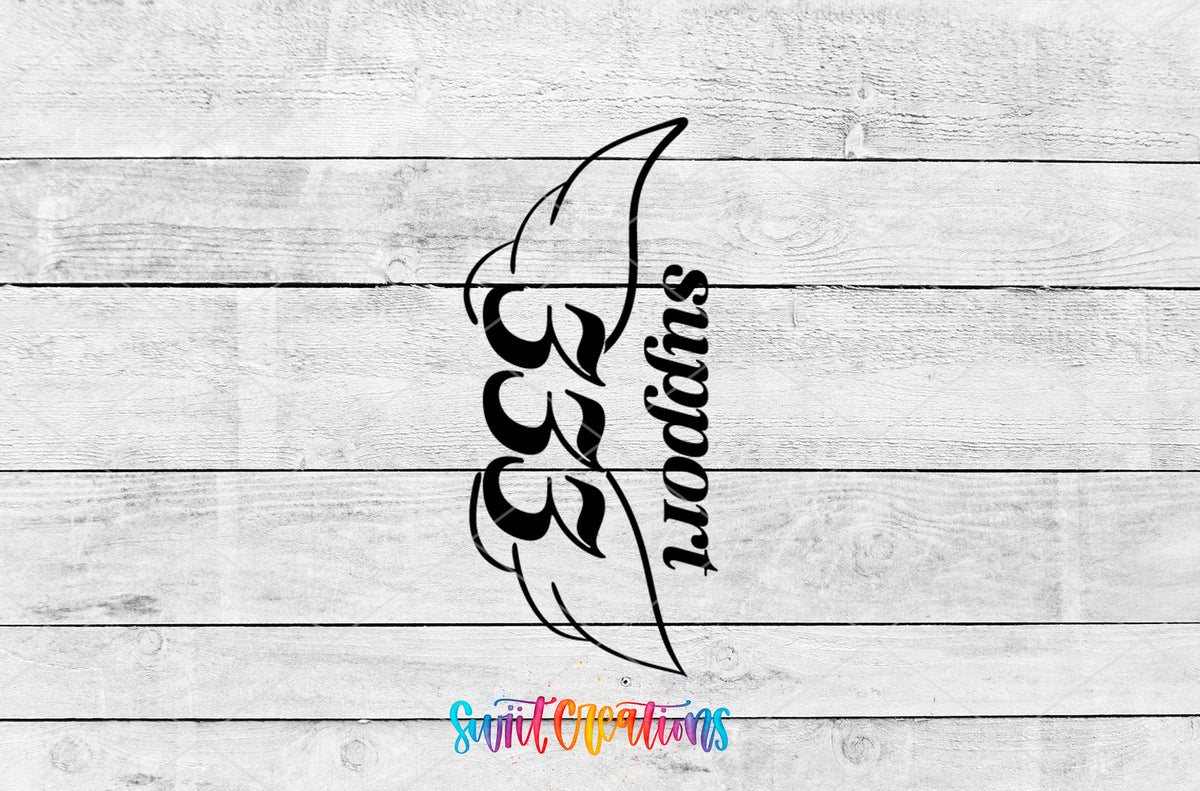 333 Support motel keychain UV DTF transfer artwork preview by Swiit Creations