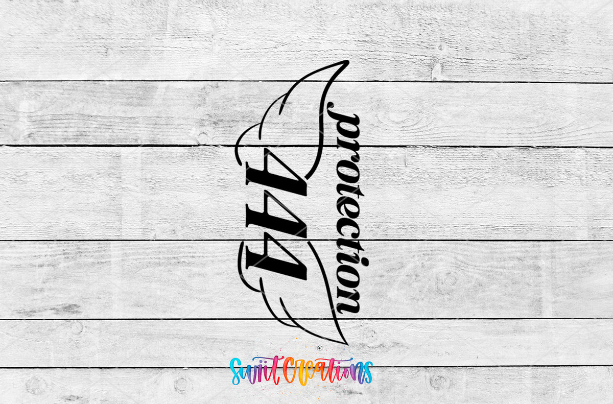 444 Protection motel keychain UV DTF transfer artwork preview by Swiit Creations
