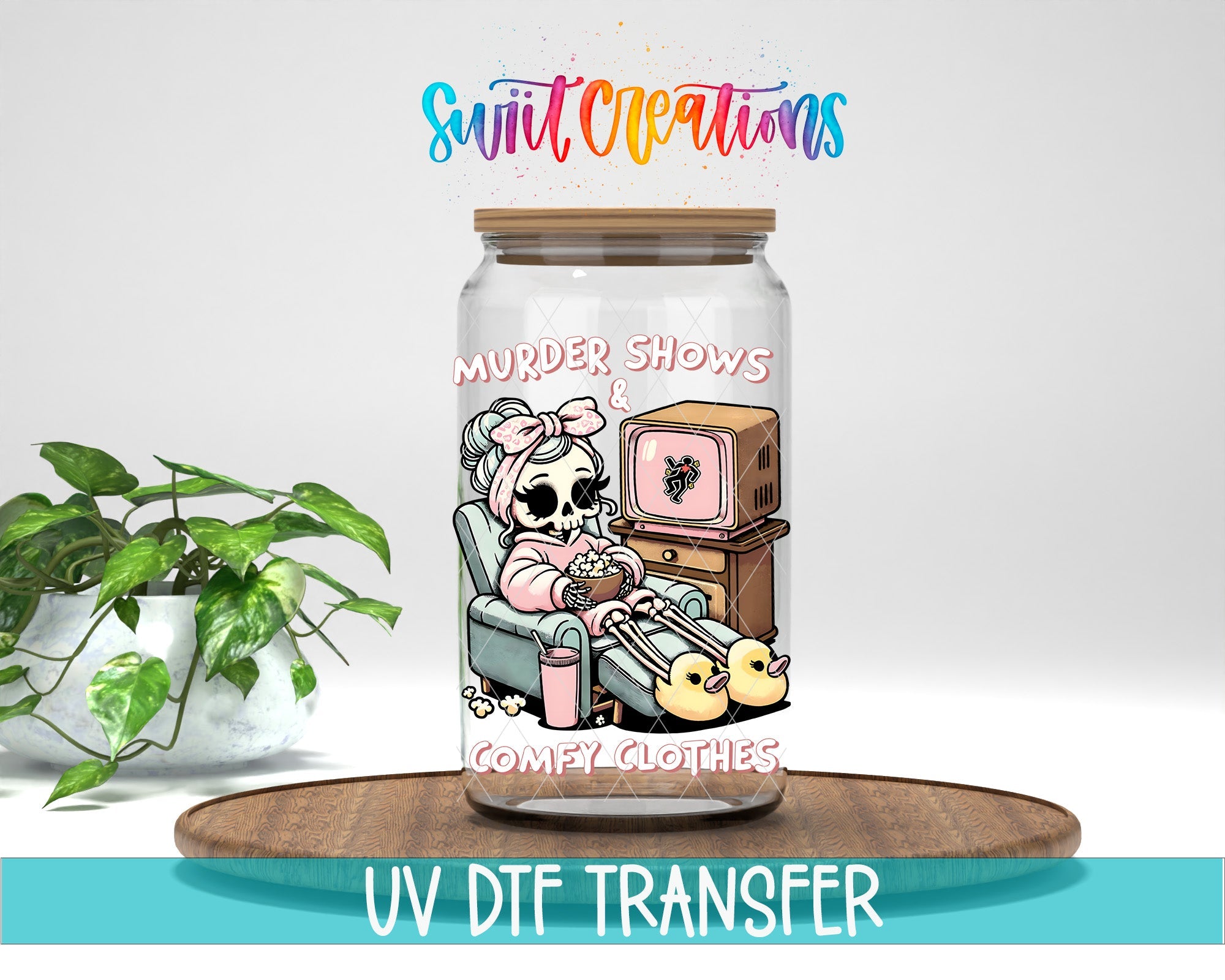 Murder Shows and Comfy Clothes UV DTF Cup Decal | UV882 - Swiit Creations