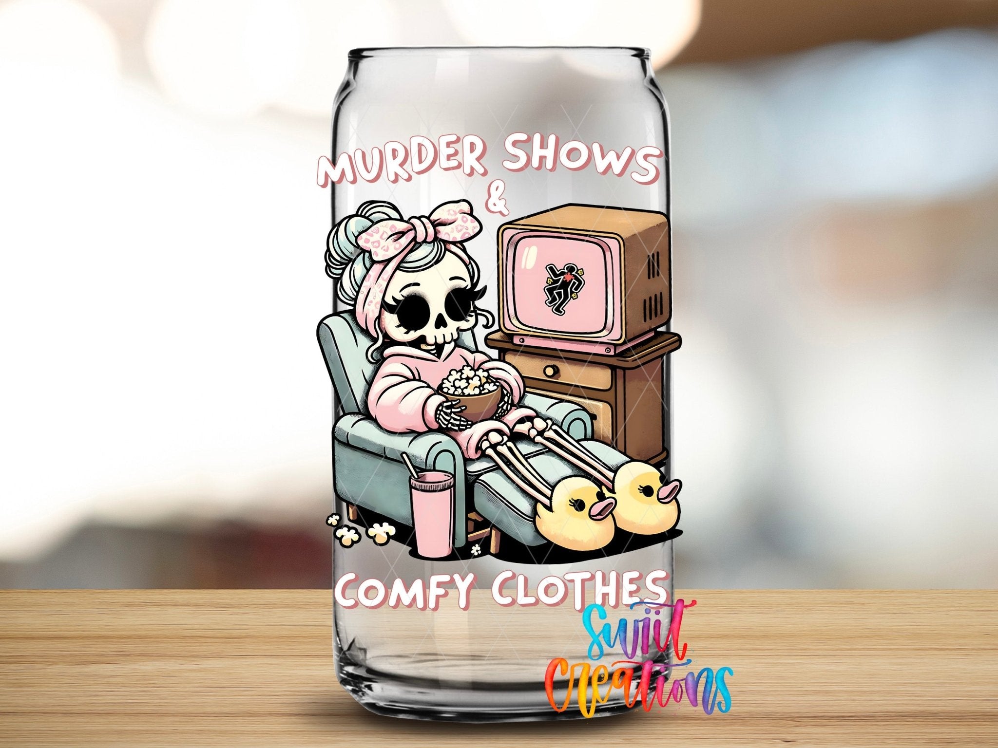 Murder Shows and Comfy Clothes UV DTF Cup Decal | UV882 - Swiit Creations