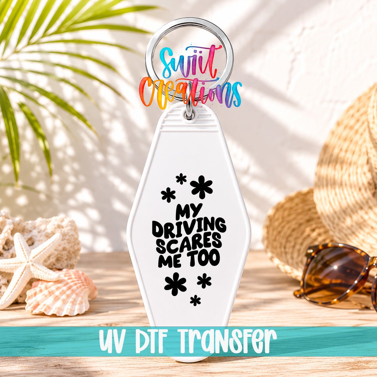 My Driving Scares Me Too Funny Motel Keychain UV DTF Transfer | MK2035 - Swiit Creations