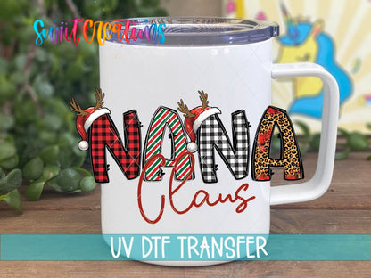 Nana Claus Christmas UV DTF Cup Decal | UV1232 - Swiit Creations