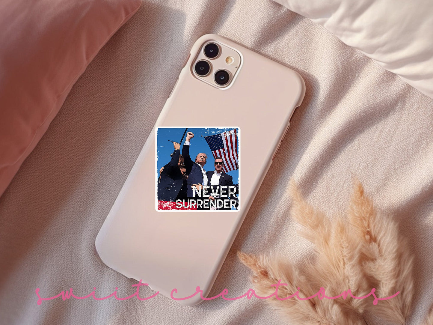 Never Surrender Trump Sticker SS910 - Swiit Creations