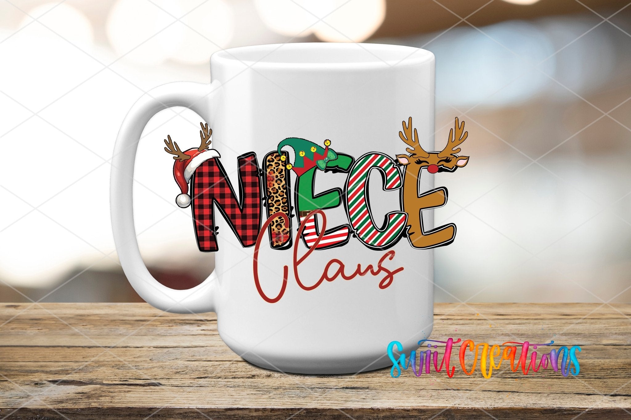 Niece Claus UV DTF Decal | Christmas Reindeer Tumbler Wrap | UV1996 - Swiit Creations