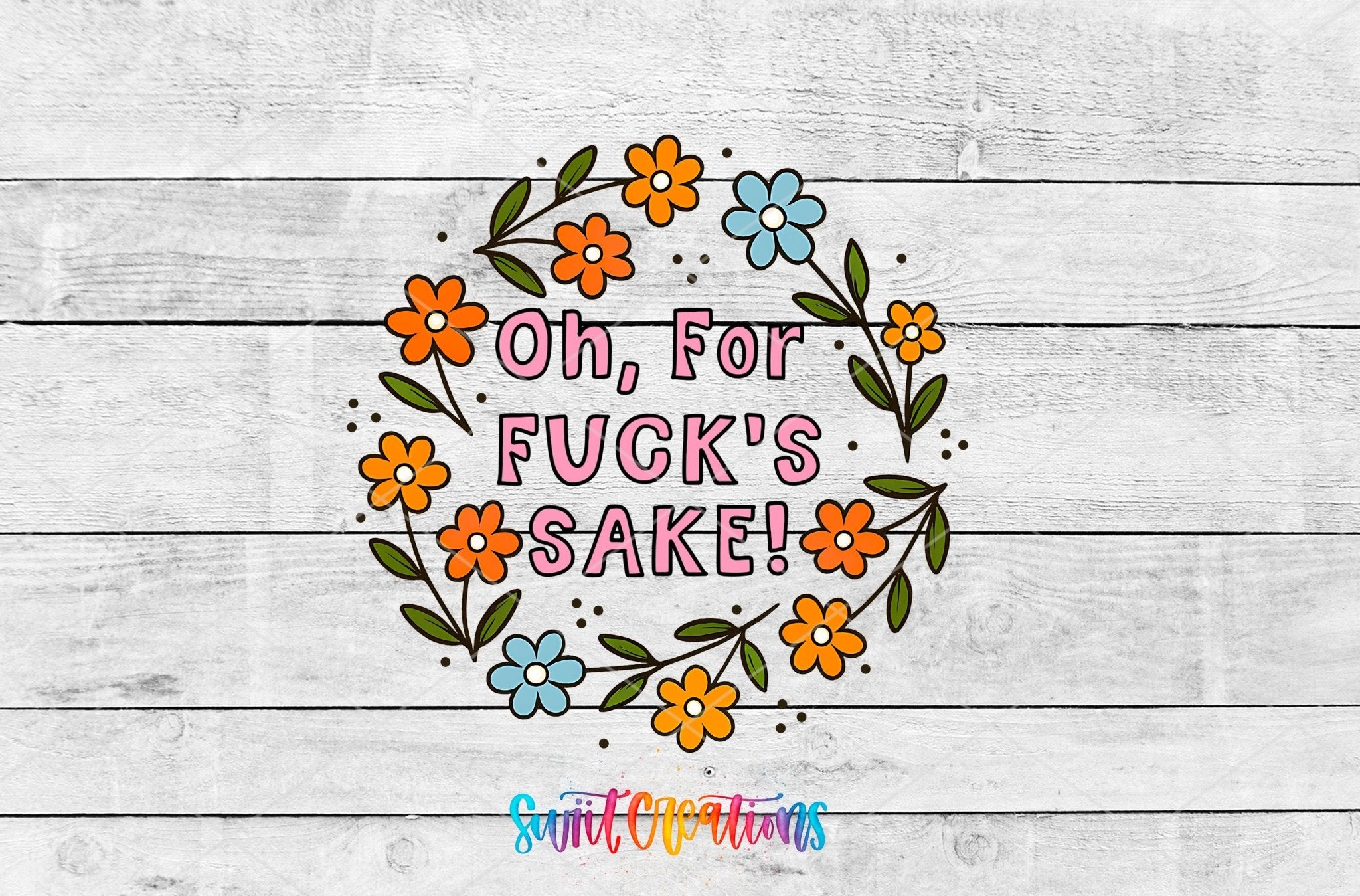 Oh For Fucks Sake Retro Checkerboard Motel Keychain UV DTF Transfer | MK1993 - Swiit Creations