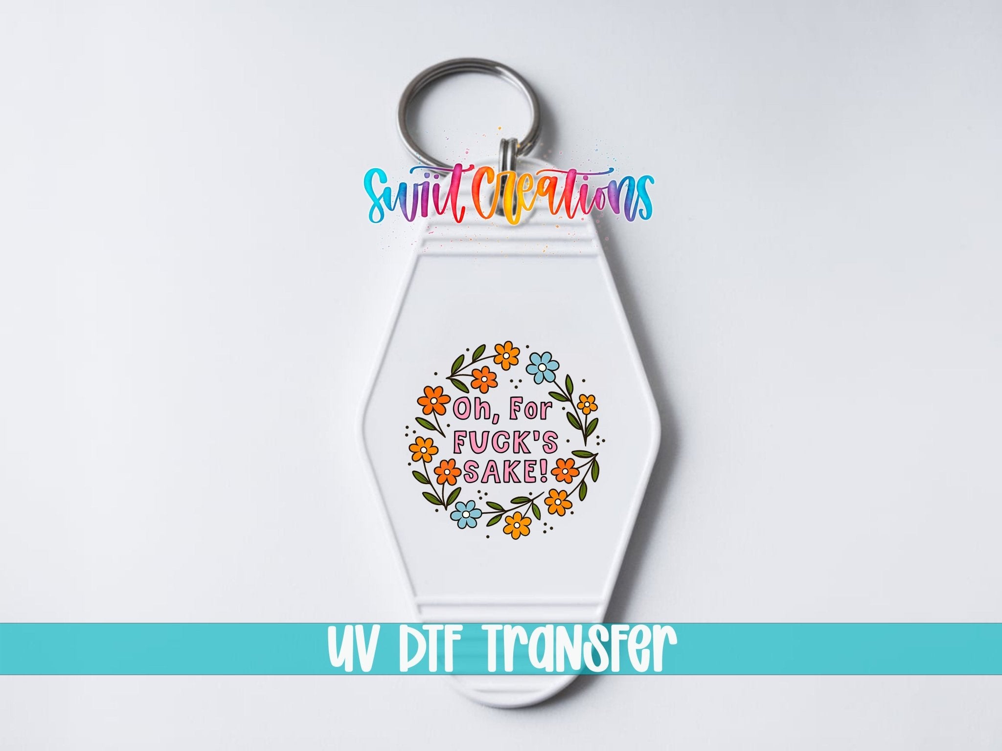 Oh For Fucks Sake Retro Checkerboard Motel Keychain UV DTF Transfer | MK1993 - Swiit Creations