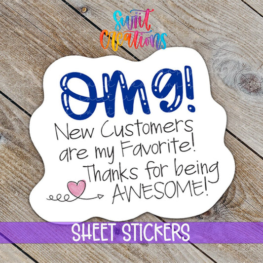 OMG New Customers Sticker | SB44 - Swiit Creations
