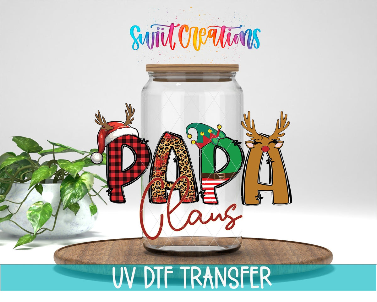 Papa Claus Christmas UV DTF Cup Decal | UV1234 - Swiit Creations