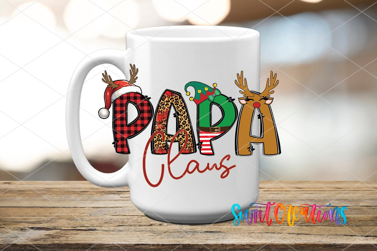 Papa Claus Christmas UV DTF Cup Decal | UV1234 - Swiit Creations