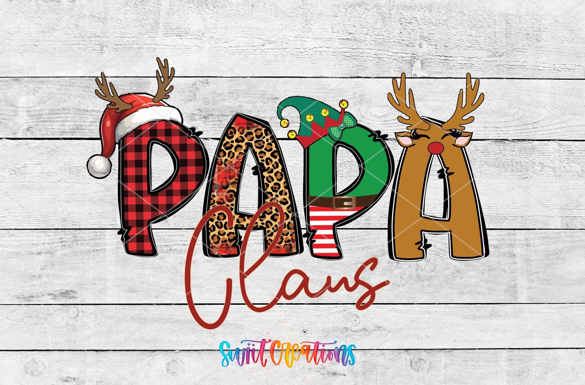 Papa Claus Christmas UV DTF Cup Decal | UV1234 - Swiit Creations