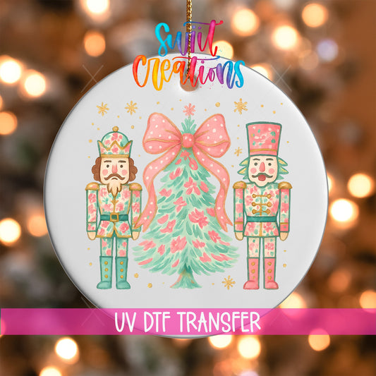 Pastel Nutcracker UV DTF Ornament Transfer | Ballet Christmas Transfer | O-1727 - Swiit Creations