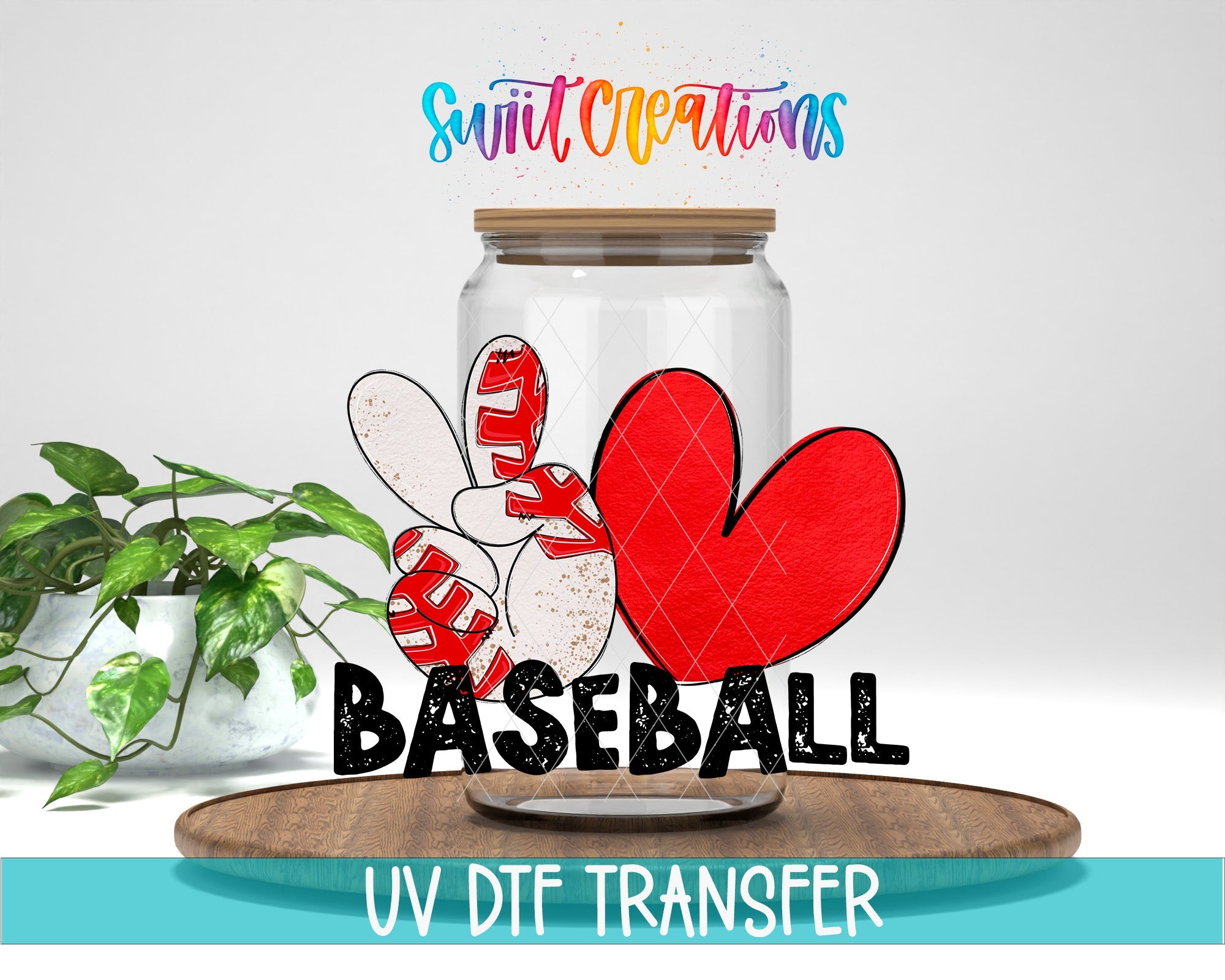 Peace Love Baseball UV DTF Cup Decal | UV1549 - Swiit Creations