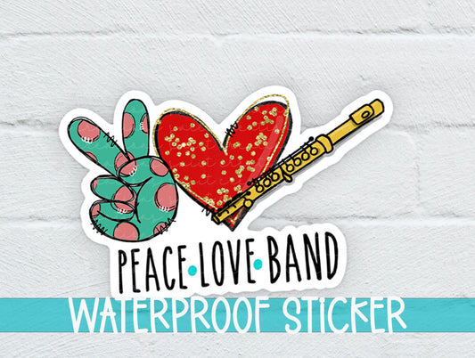 Peace Love Flute Sticker SS311 - Swiit Creations