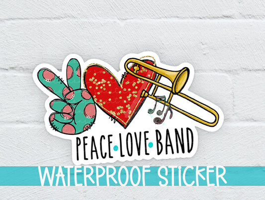 Peace Love Trombone Sticker SS310 - Swiit Creations