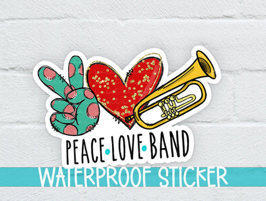 Peace Love Trumpet Sticker SS747 - Swiit Creations