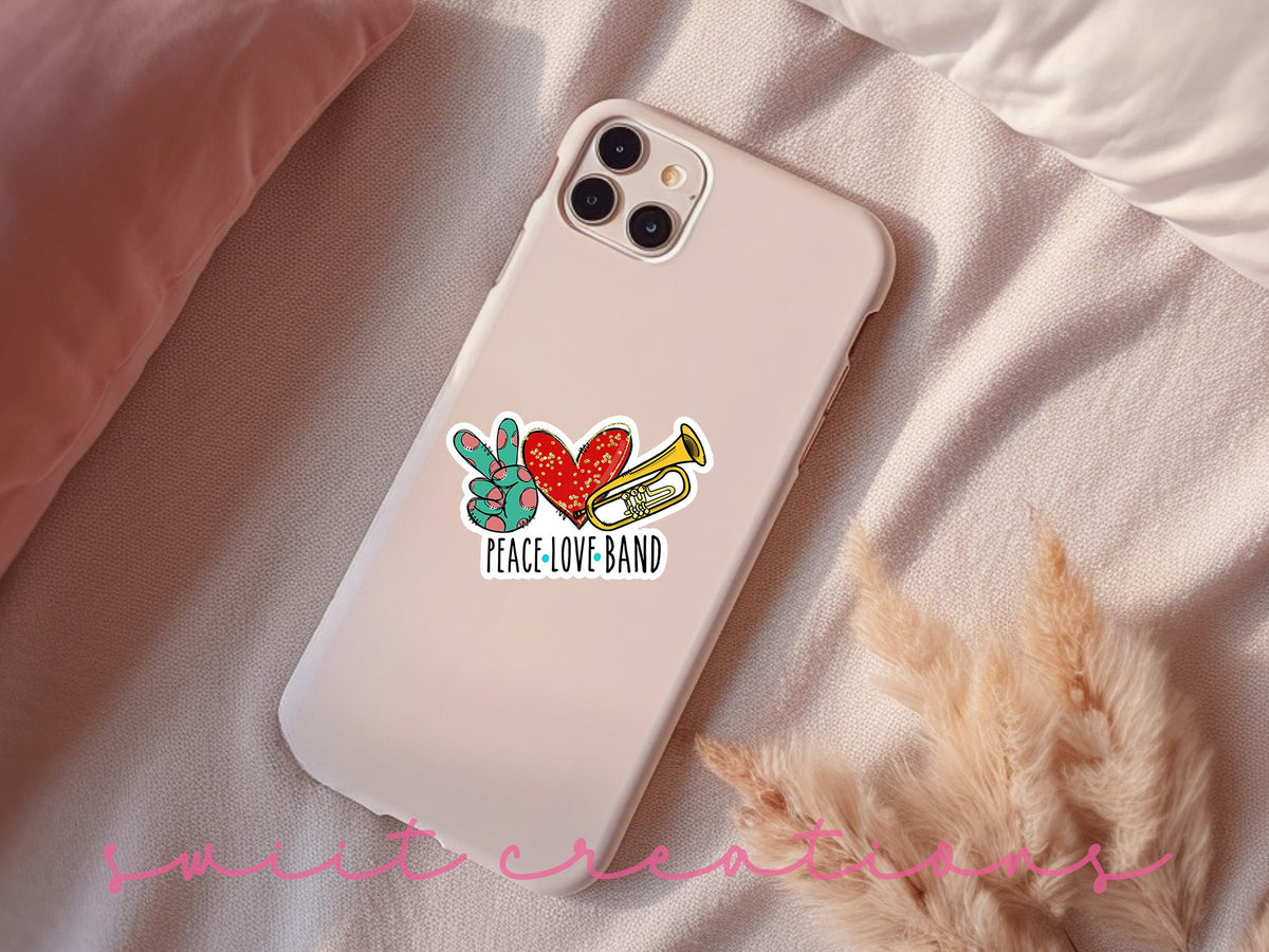 Peace Love Trumpet Sticker SS747 - Swiit Creations