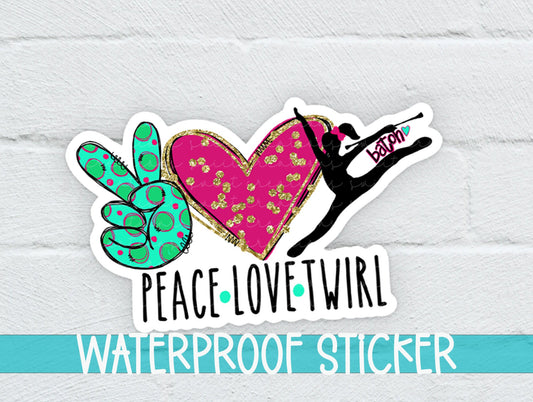 Peace Love Twirl Sticker SS312 - Swiit Creations